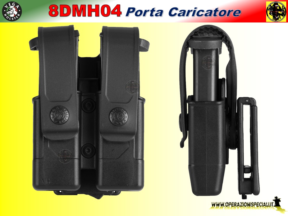 Operazioni Speciali - Doppio Porta Caricatore Bifilare Chiuso in Polimero  8DMH04 Vega Holster