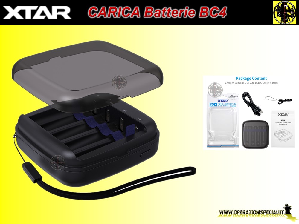 Operazioni Speciali - Xtar BC4 Carica Batterie Li-Ion 1,5v AA/AAA
